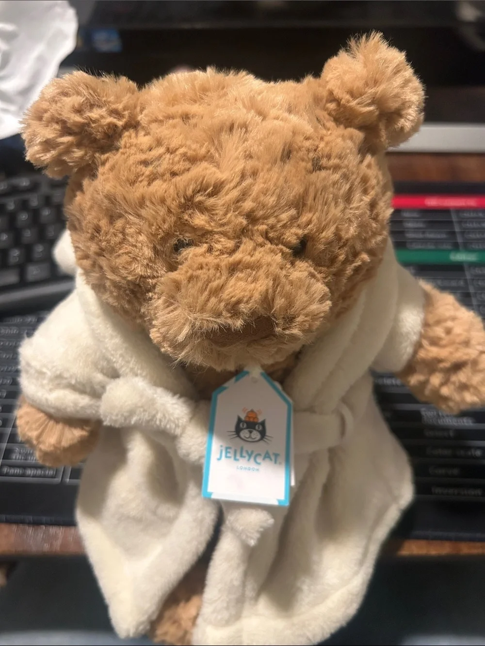 Jellycat Tan Bear in Cream Robe Plush